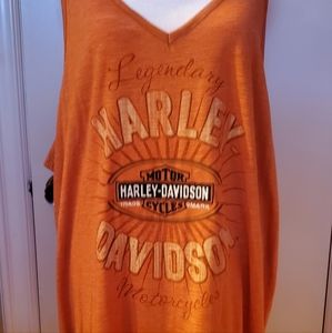 NWOT N/S Harley Davidson Long Top Orange/Black Never Been Worn